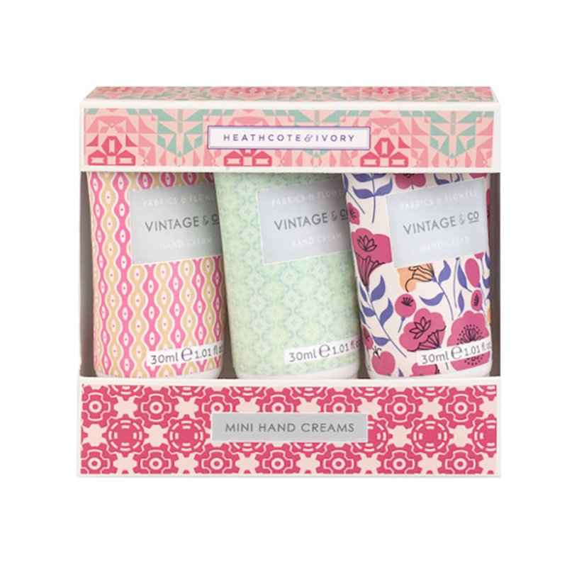 Heathcote And Ivory Vintage And Co Fabric And Flowers Mini Hand Creams