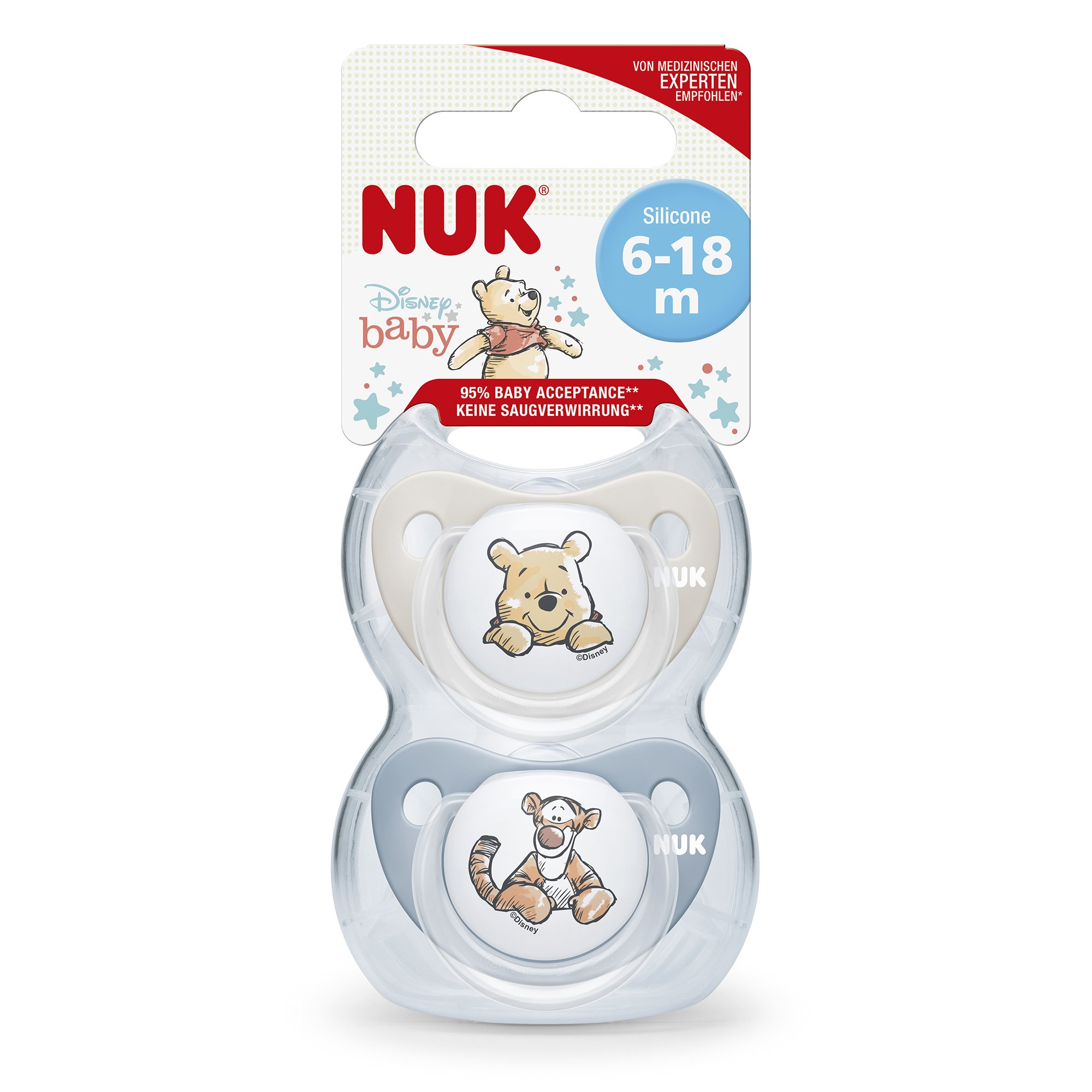 Nuk Disney Winnie The Pooh Boys Twin Pack Soother 6-18 Months
