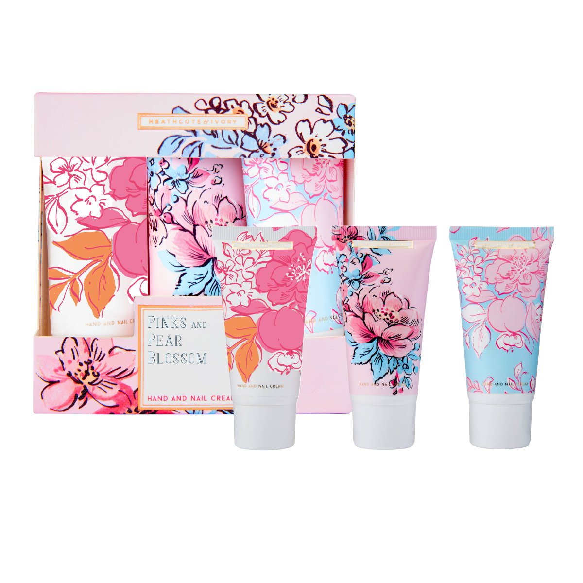 Heathcote And Ivory Pinks And Pear Blossom Hand And Nail Cream Collection