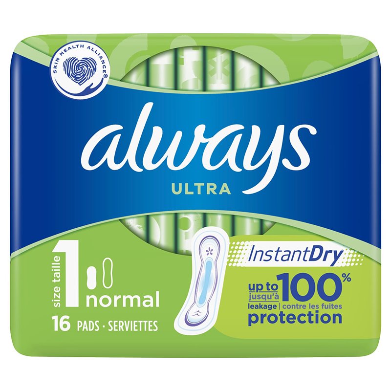 Always Ultra Normal Sanitary Towels Size 1 16s