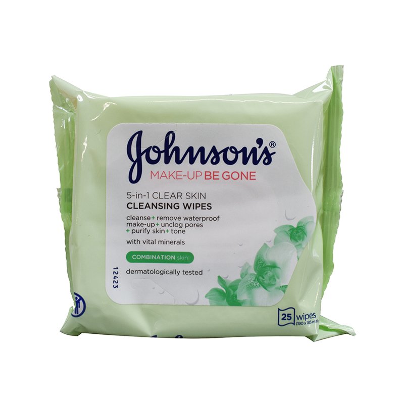 Johnsons Makeup Be Gone Clear Skin Facial Wipes 25s