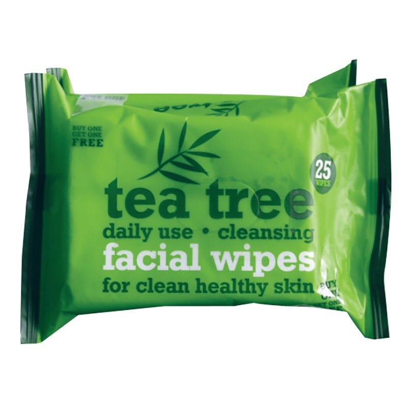 Xpel Tea Tree Cleansing Facial Wipes 25s Twin Pack