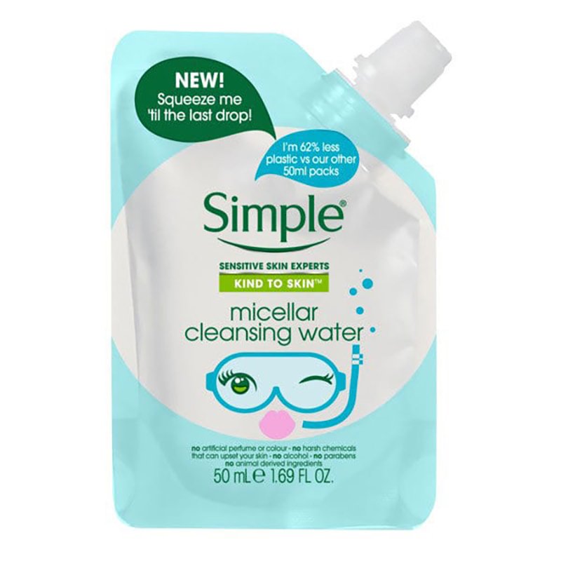 Simple Kind To Skin Cleansing Micellar Water Travel Pouch 50ml