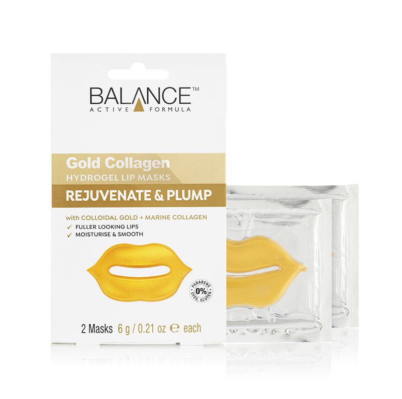 Balance Active Formula Gold Collagen Hydrogel Lip Masks 2s 6g