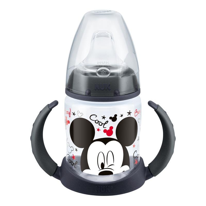 Nuk First Choice Disney Mickey And Minnie Black Learner Bottle 6-18 Months 150ml