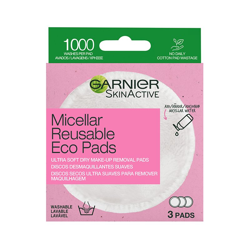 Garnier Skin Active Micellar Reusable Make Up Remover Eco Pads 3s