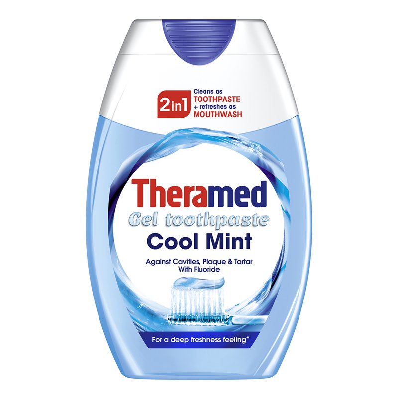 Theramed Cool Mint 2 In 1 Gel Toothpaste And Mouth Wash 75ml