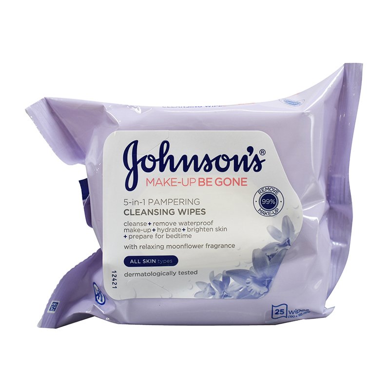 Johnsons Makeup Be Gone Pampering Facial Wipes 25s