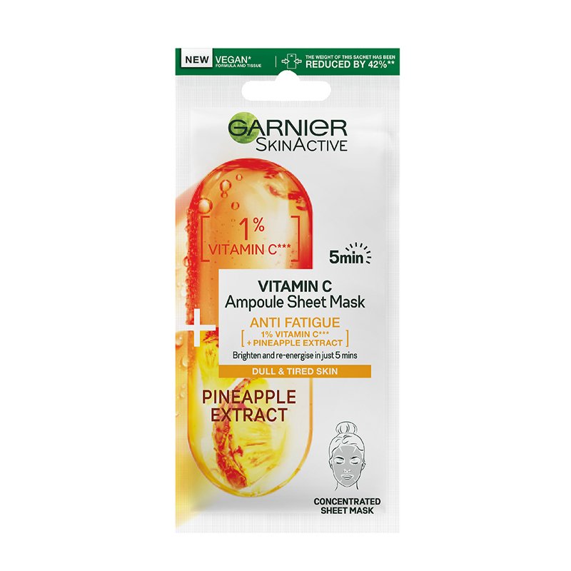 Garnier Skin Active Vitamin C Anti Fatigue Pineapple Ampoule Sheet Mask