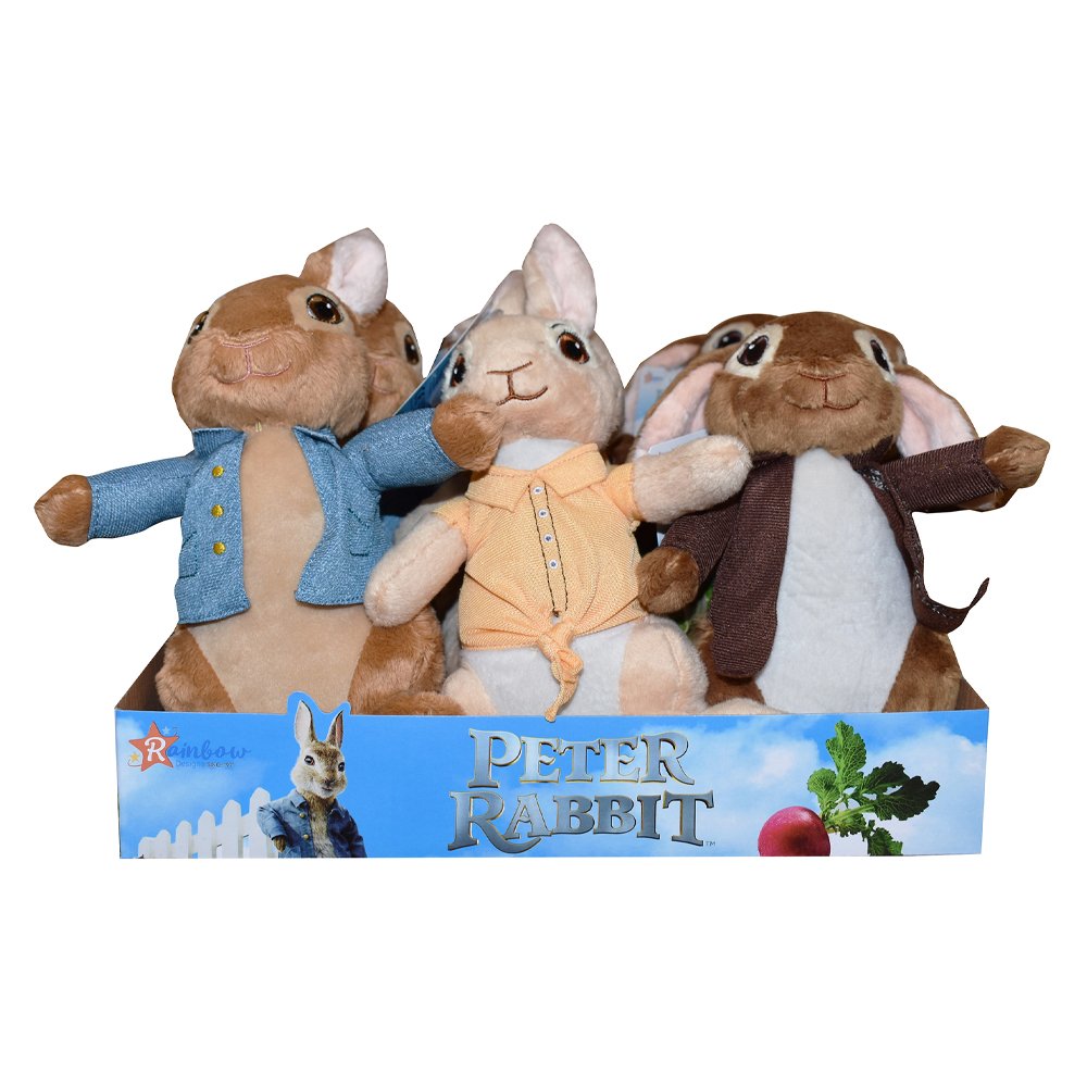 Peter Rabbit Peter Rabbit Peter, Mopsy And Benjamin 18cm Soft Toy 9pc Assorted CDU