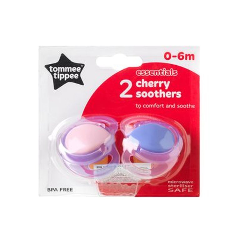 Tommee Tippee Twin Pack Cherry Soothers 0-6 Months