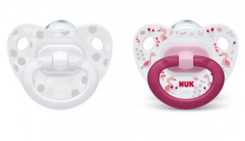 Nuk Happy Days Pink Twin Pack Silicone Soother Size 1 0-6 Months