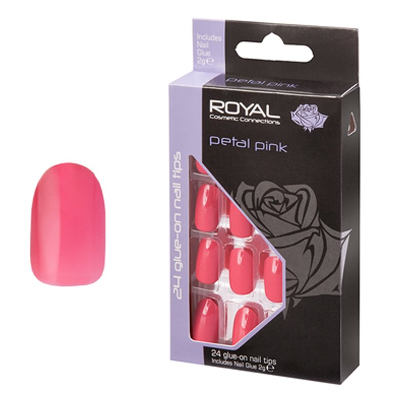 Royal Cosmetics 24 Nail Tips And 3g Glue Petal Pink