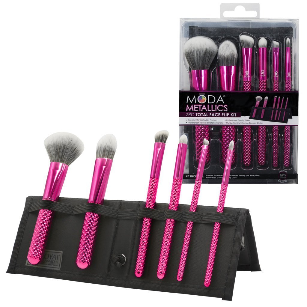 Moda Metallic Hot Pink 7pc Total Face Flip Kit