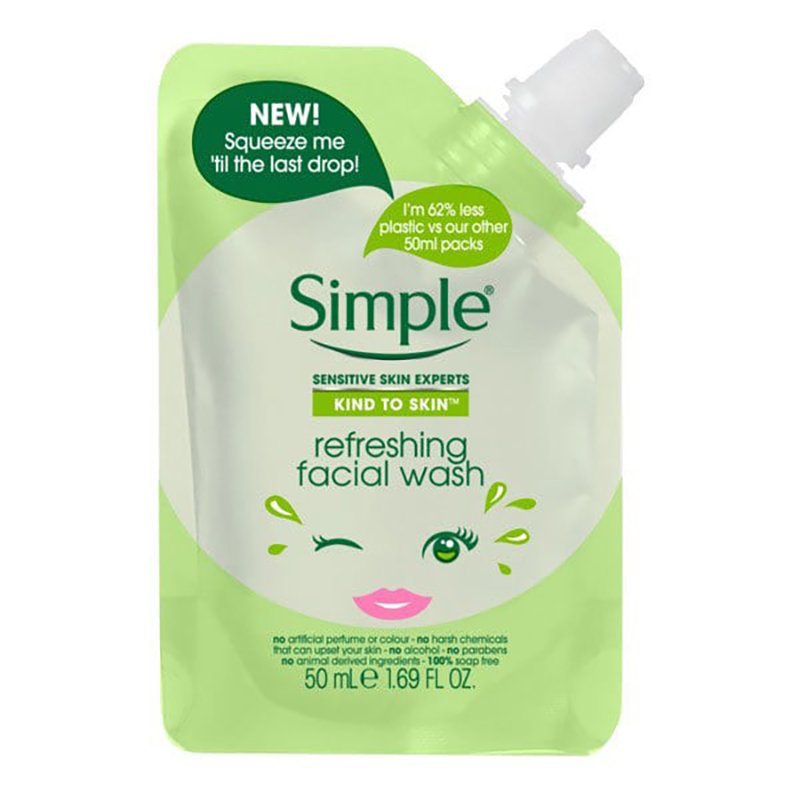 Simple Kind To Skin Refreshing Facial Wash Travel Pouch 50ml