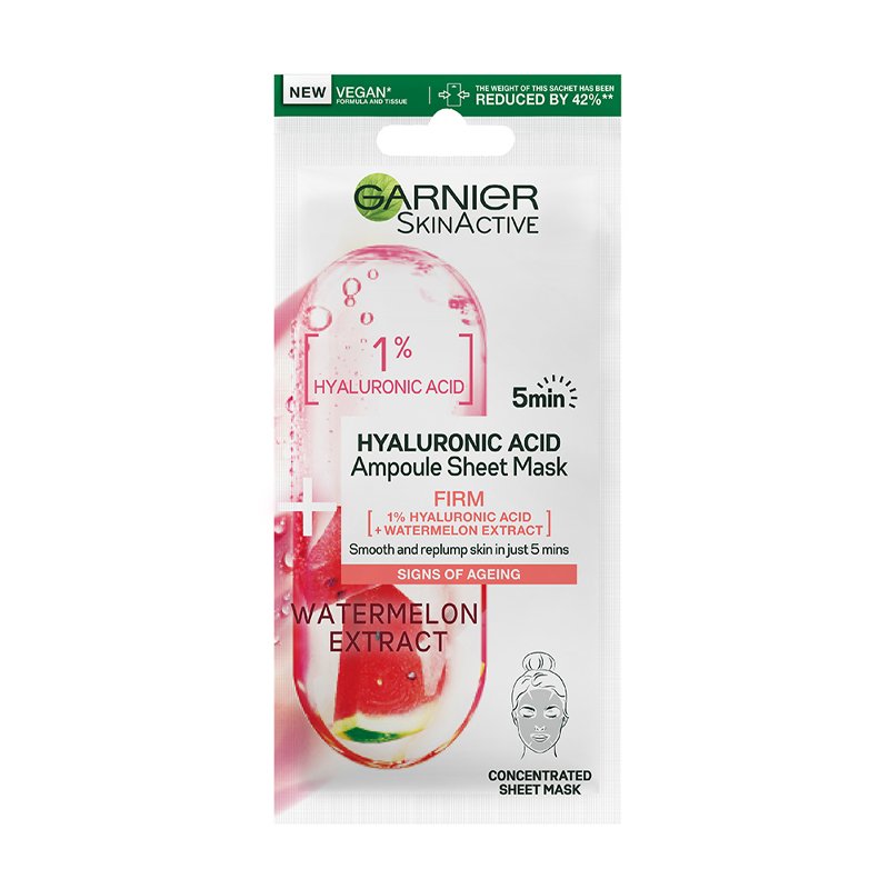 Garnier Skin Active Hyaluronic Firming Watermelon Ampoule Sheet Mask