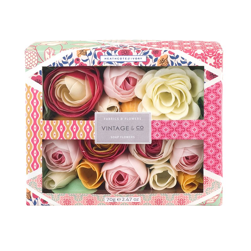 Heathcote And Ivory Vintage And Co Fabric And Flowers Soap Flowers Giftset