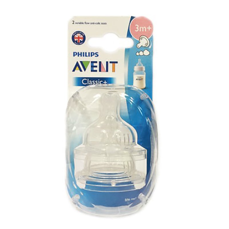 Avent Classic Slow Flow Twin Pack Teats 1 Months