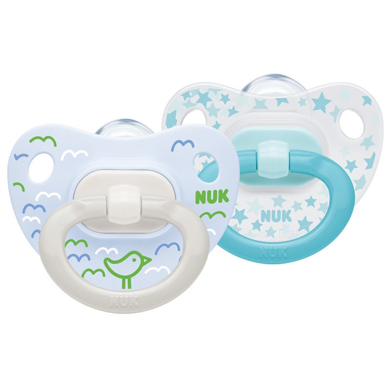 Nuk Happy Days Blue Twin Pack Silicone Soother Size 1 0-6 Months