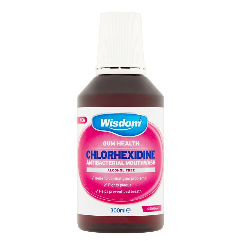 Wisdom Gum Health Chlorohexidine 0.2Percent Original Anti Bacterial Alcohol Free Mouthwash 300ml