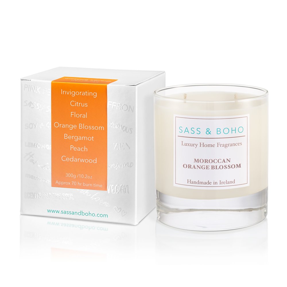 Sass And Boho Moroccan Orange Blossom Double Wick Candle 300g