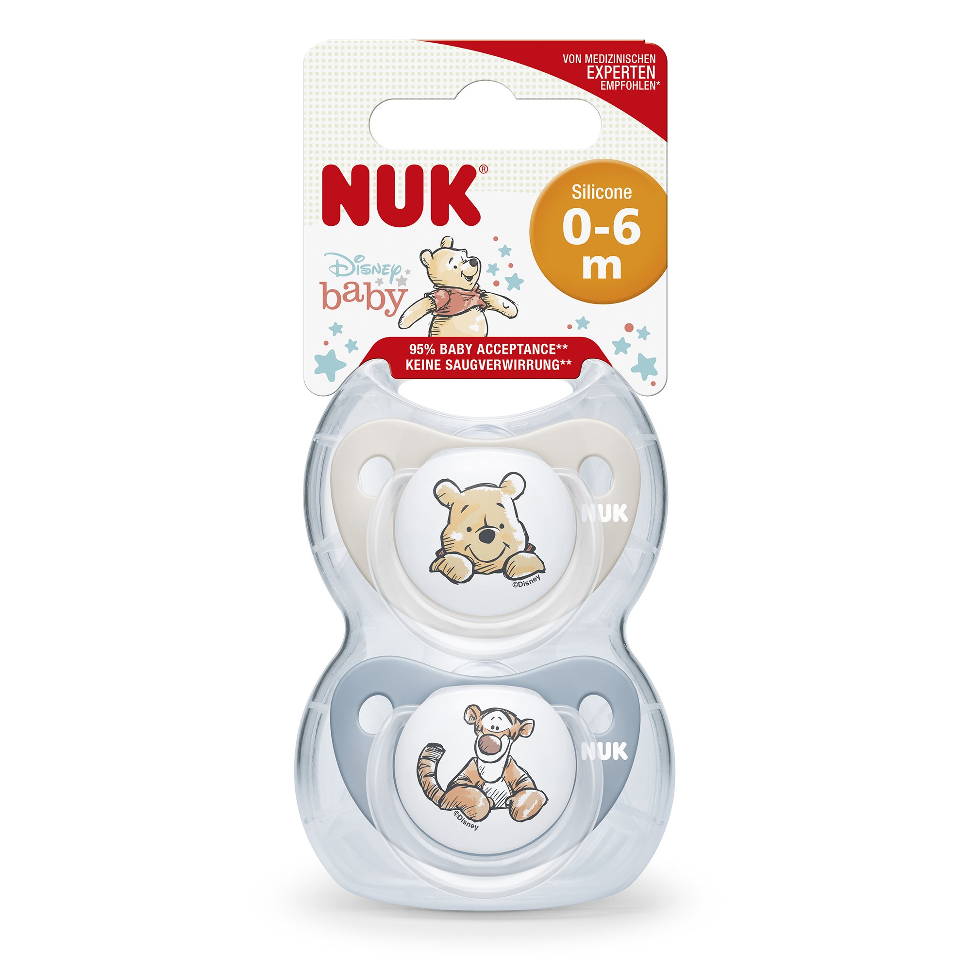 Nuk Disney Winnie The Pooh Boys Twin Pack Soother 0-6 Months