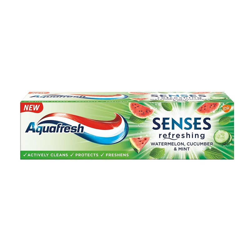 Aquafresh Senses Refreshing Watermelon, Cucumber And Mint Toothpaste 75ml