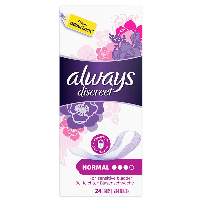 Always Discreet Incontinence Liners Normal 24s