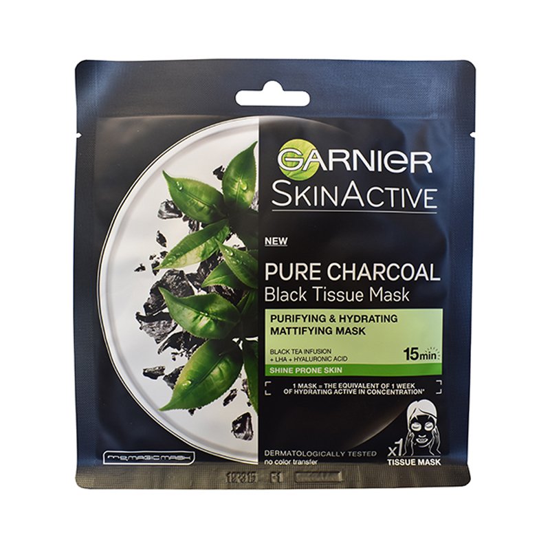 Garnier Skin Active Pure Charcoal Black Tea Tissue Mask 28g