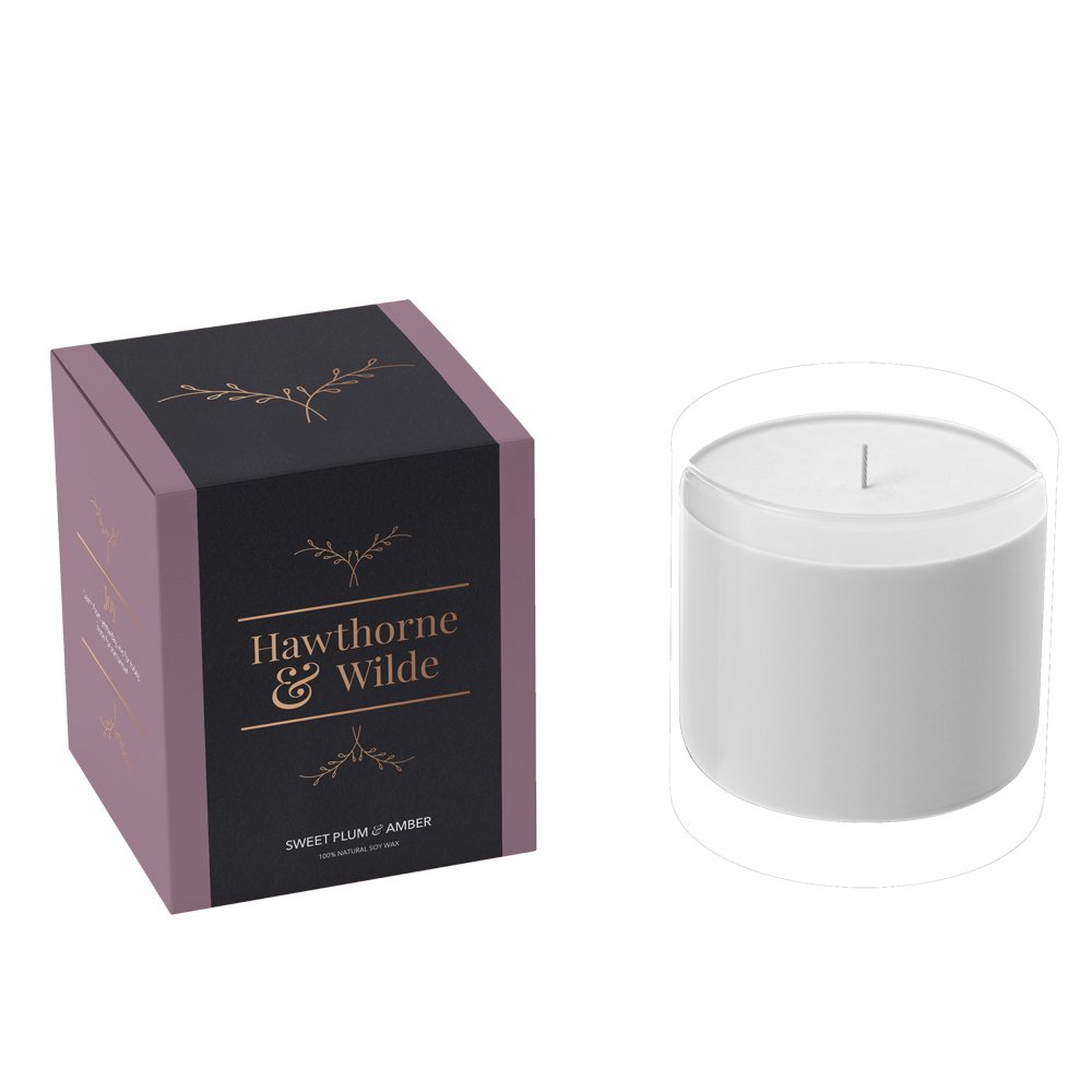 Hawthorne And Wilde Sweet Plum and Amber Candle 200g