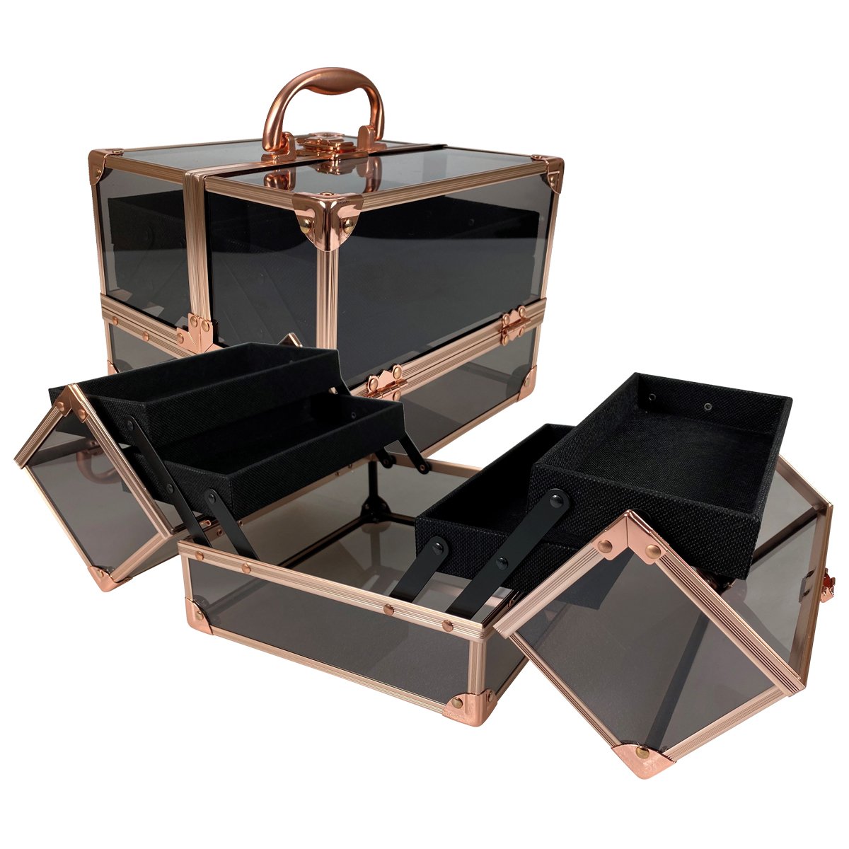 Technic Empty Black And Rose Gold Beauty Case