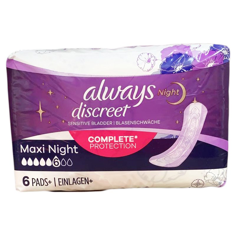 Always Discreet Maxi Night Incontinence Pads 6s