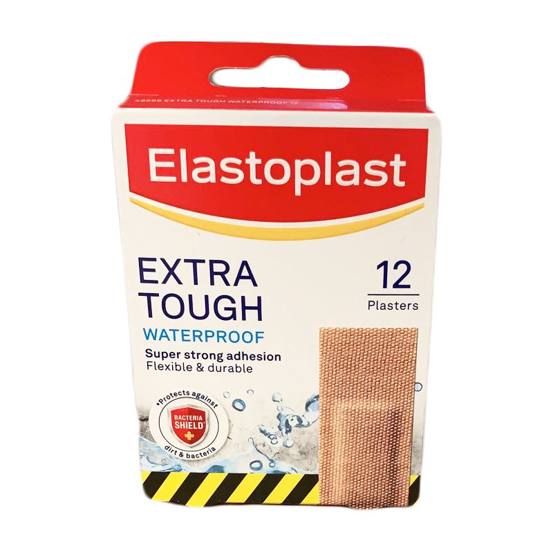 Elastoplast Waterproof Fabric Extra Tough Plasters 12s