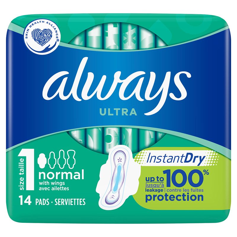 Always Ultra Normal Sanitary Towels With Wings Size 1 26s Plus 2 Free Platinum Pads