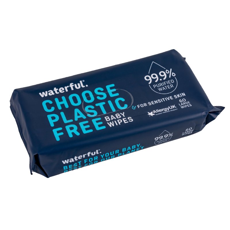 Waterful 99.9Percent Water Plastic Free Baby Wipes 60s
