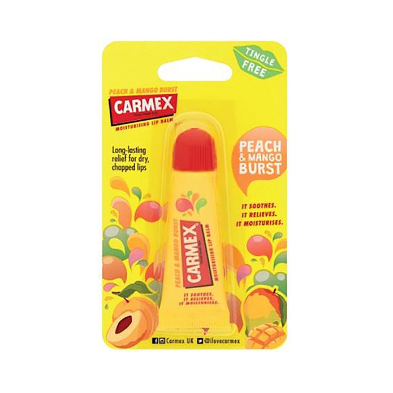 Carmex Peach And Mango Lip Balm Tube 10g
