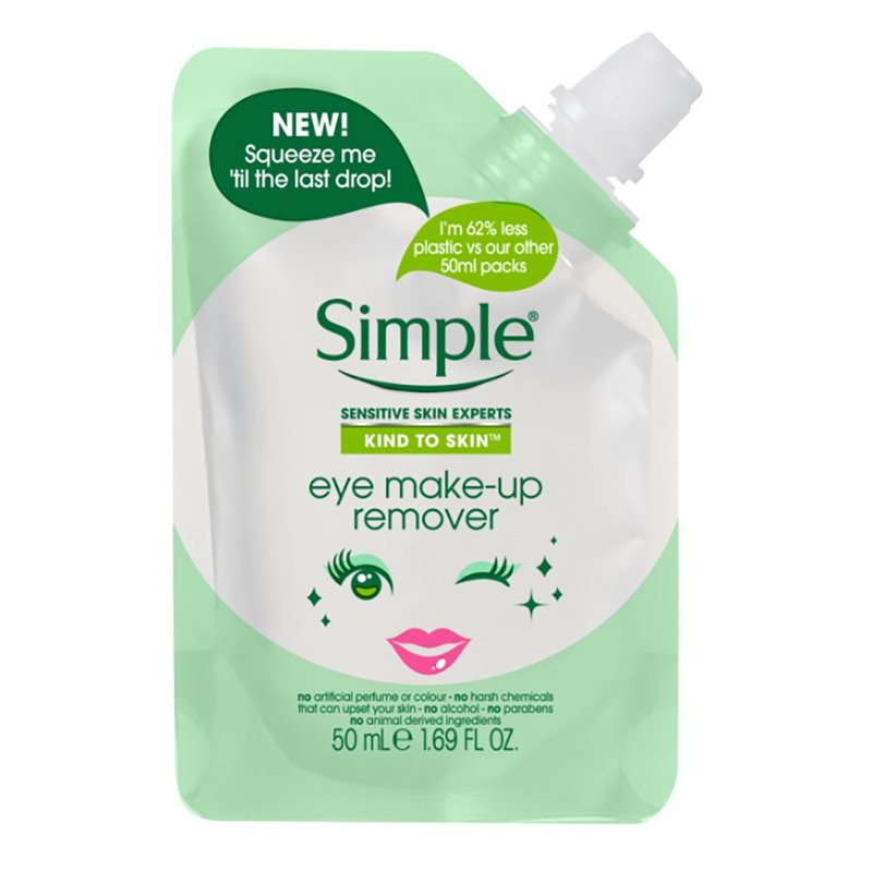 Simple Kind To Skin Eye Make Up Remover Travel Pouch 50ml