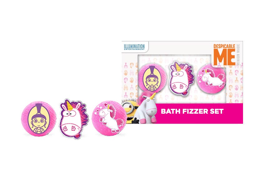 Minions Fluffy Unicorn 90g 3pc Bath Fizzer Giftset
