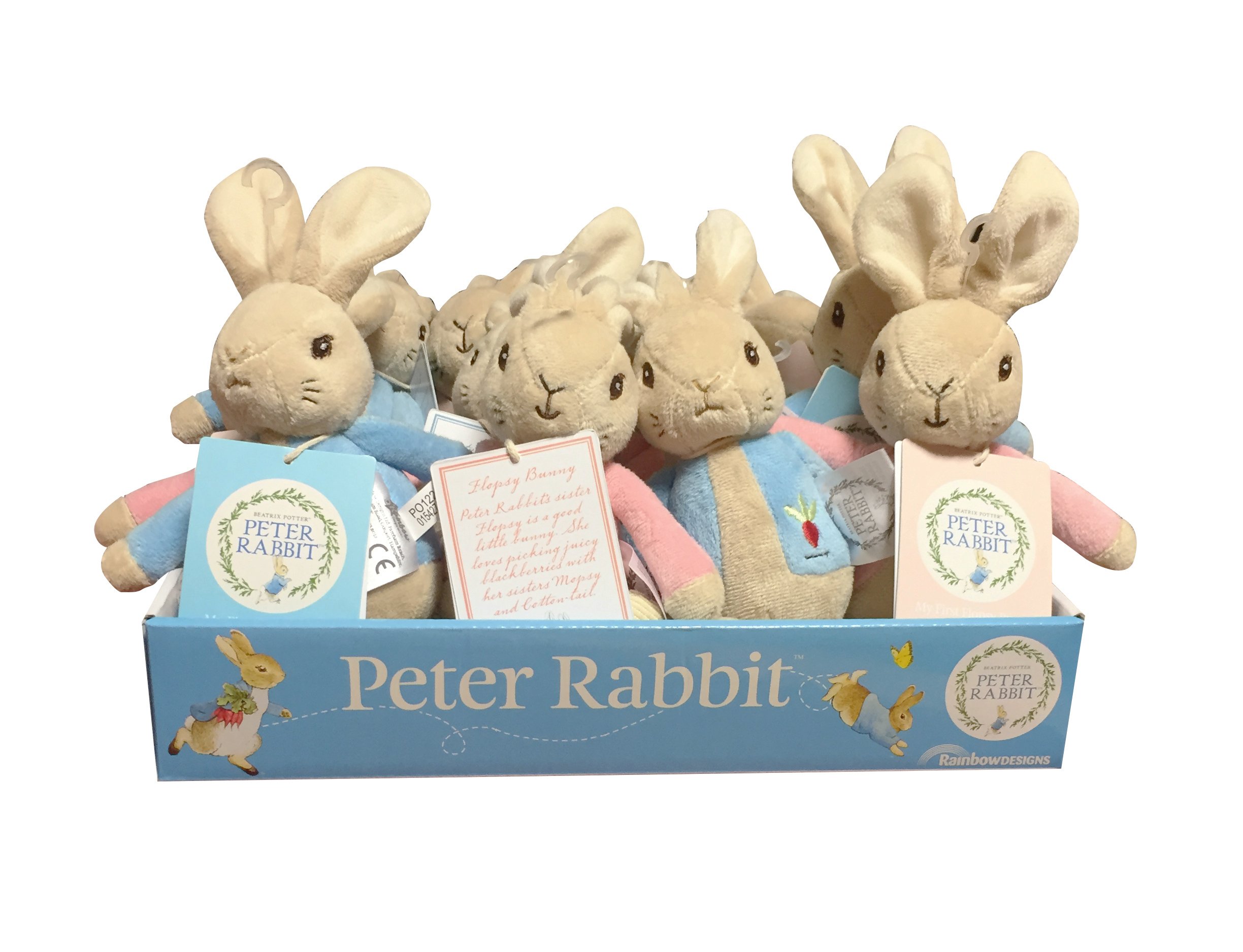 Peter Rabbit Peter Rabbit And Flopsy Bunny Bean Rattle 12pc Assorted CDU 21cm
