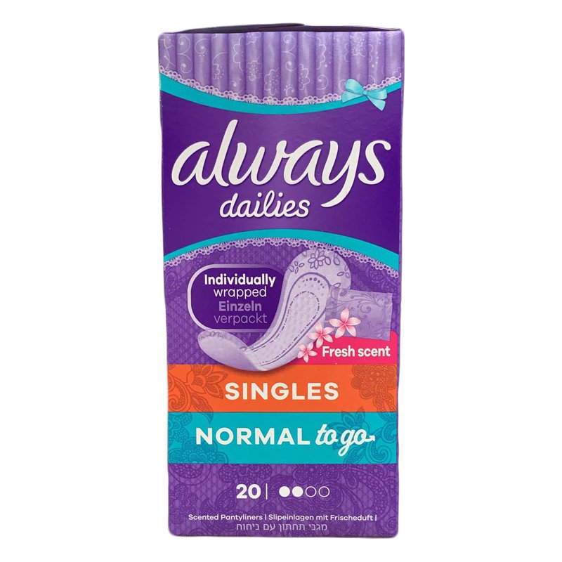 Always Dailies Folded And Wrapped Scented Liners 20s