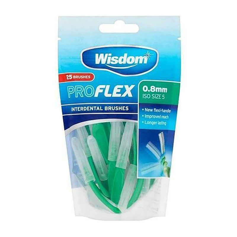 Wisdom Pro Flex Interdental Brush 0.8mm 25 pack