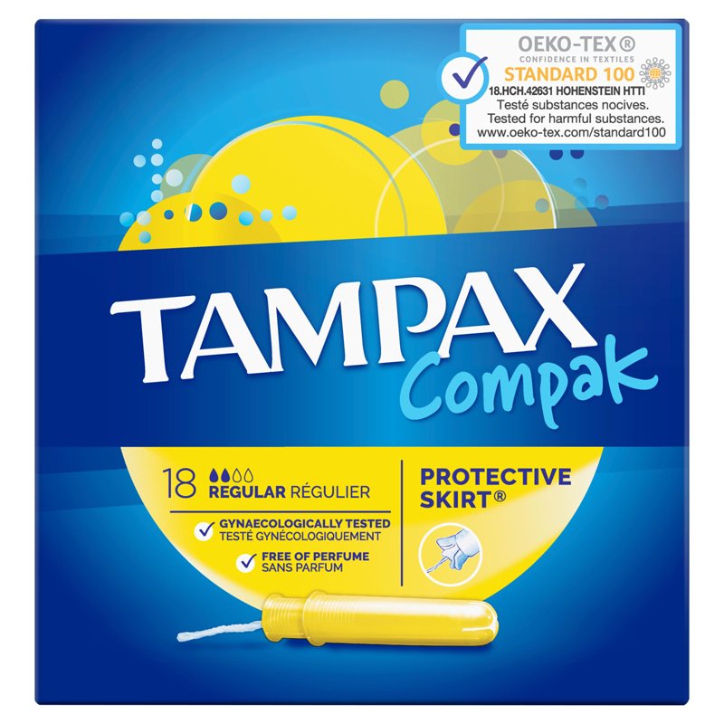 Tampax Compak Regular Applicator Tampons 18s